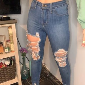 light wash ripped jeans